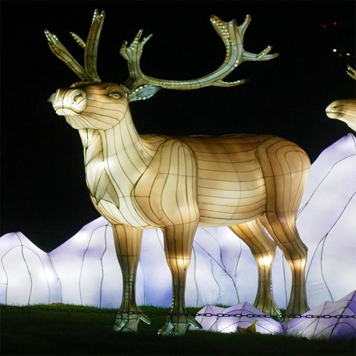 Chinese Festival Lantern Christmas Decoration Life Size Deer Animal Illusion Lantern